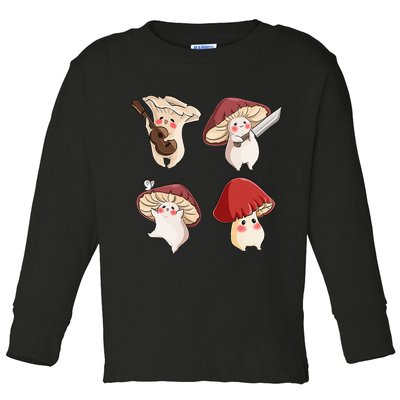 Mushroom Cottagecore Aesthetic Goblincore Toddler Long Sleeve Shirt
