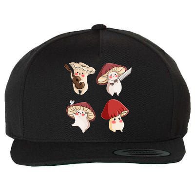 Mushroom Cottagecore Aesthetic Goblincore Wool Snapback Cap