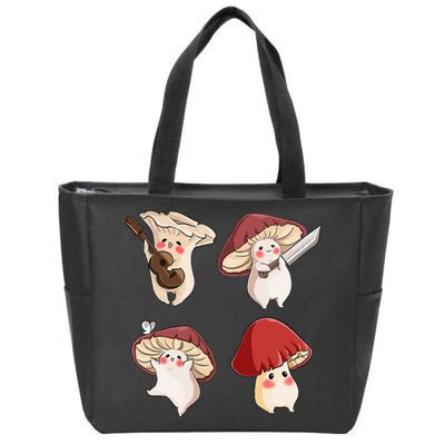 Mushroom Cottagecore Aesthetic Goblincore Zip Tote Bag