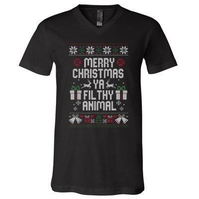 Merry Christmas Animal Filthy Ya Xmas Pajama V-Neck T-Shirt