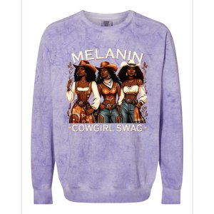 Melanin Cowgirls African Melanin Cowgirl Swag Black History Colorblast Crewneck Sweatshirt