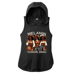 Melanin Cowgirls African Melanin Cowgirl Swag Black History Ladies PosiCharge Tri-Blend Wicking Draft Hoodie Tank