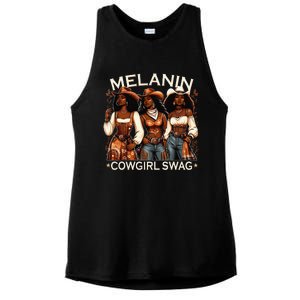 Melanin Cowgirls African Melanin Cowgirl Swag Black History Ladies PosiCharge Tri-Blend Wicking Tank