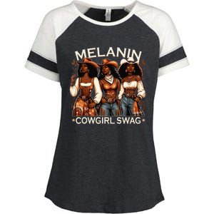 Melanin Cowgirls African Melanin Cowgirl Swag Black History Enza Ladies Jersey Colorblock Tee