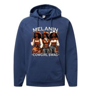 Melanin Cowgirls African Melanin Cowgirl Swag Black History Performance Fleece Hoodie