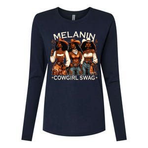 Melanin Cowgirls African Melanin Cowgirl Swag Black History Womens Cotton Relaxed Long Sleeve T-Shirt