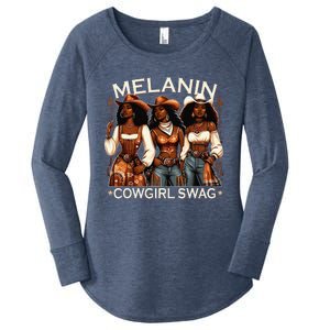 Melanin Cowgirls African Melanin Cowgirl Swag Black History Women's Perfect Tri Tunic Long Sleeve Shirt