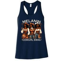 Melanin Cowgirls African Melanin Cowgirl Swag Black History Women's Racerback Tank