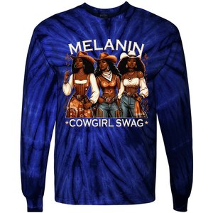 Melanin Cowgirls African Melanin Cowgirl Swag Black History Tie-Dye Long Sleeve Shirt