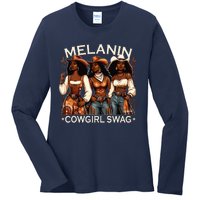 Melanin Cowgirls African Melanin Cowgirl Swag Black History Ladies Long Sleeve Shirt