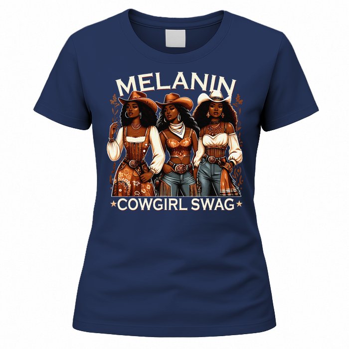 Melanin Cowgirls African Melanin Cowgirl Swag Black History Women's T-Shirt