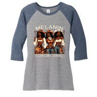 Melanin Cowgirls African Melanin Cowgirl Swag Black History Women's Tri-Blend 3/4-Sleeve Raglan Shirt