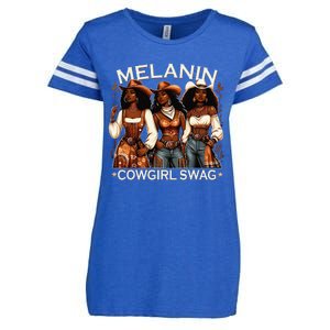 Melanin Cowgirls African Melanin Cowgirl Swag Black History Enza Ladies Jersey Football T-Shirt