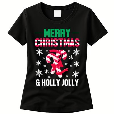 Merry Christmas And Holly Jolly Womens T-Shirt