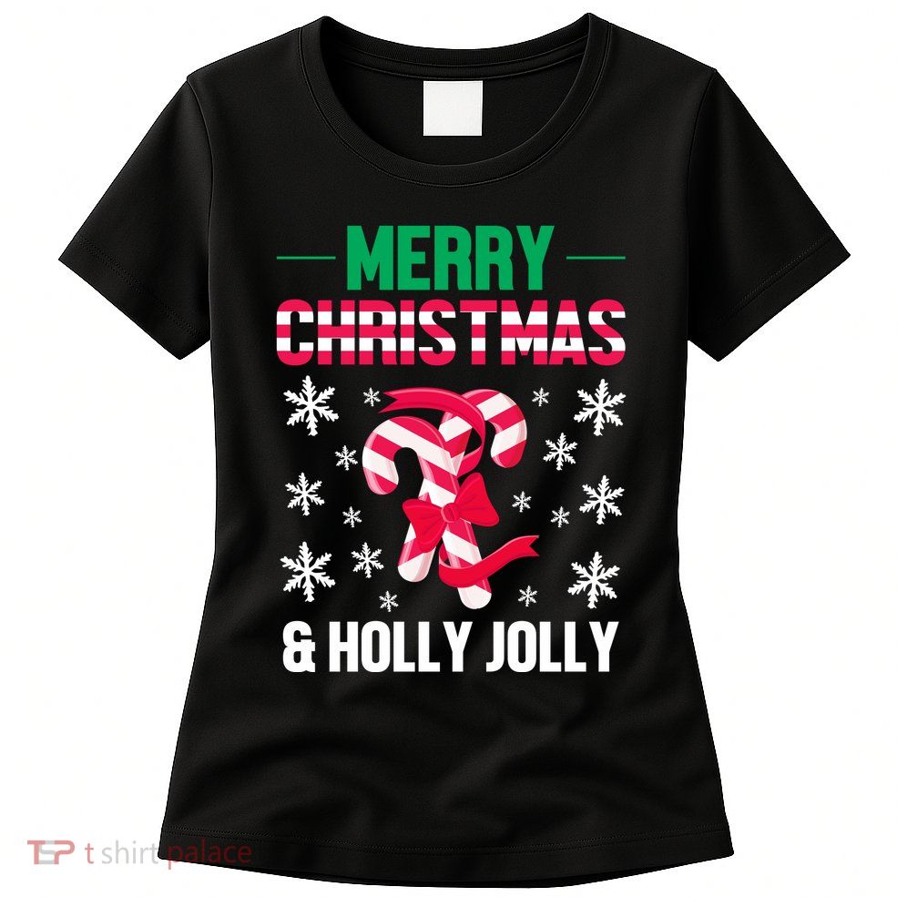 Merry Christmas And Holly Jolly Womens T-Shirt