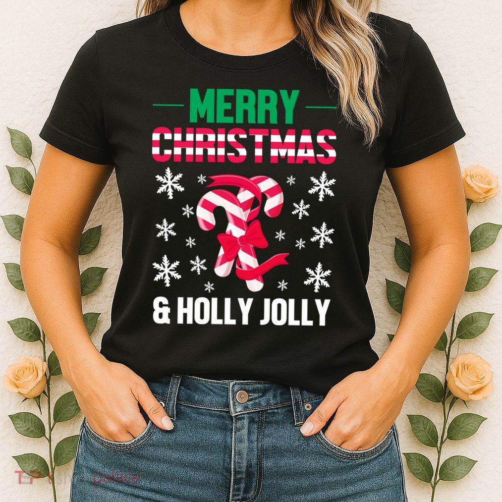 Merry Christmas And Holly Jolly Womens T-Shirt