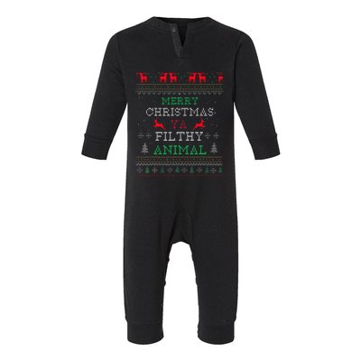 Merry Christmas Animal Filthy Ya Xmas Pajama Family Matching  Infant Fleece One Piece