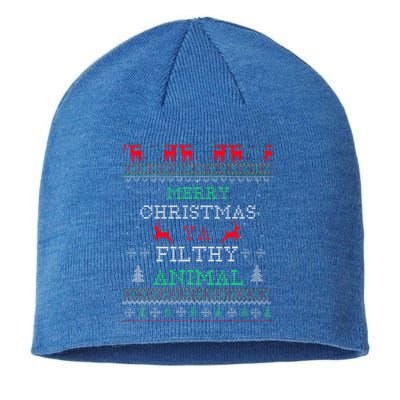 Merry Christmas Animal Filthy Ya Xmas Pajama Family Matching  Sustainable Beanie