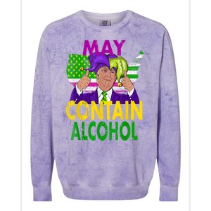 May Contain Alcohol Funny Trump Mardi Gras Colorblast Crewneck Sweatshirt