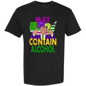 May Contain Alcohol Funny Trump Mardi Gras Garment-Dyed Heavyweight T-Shirt