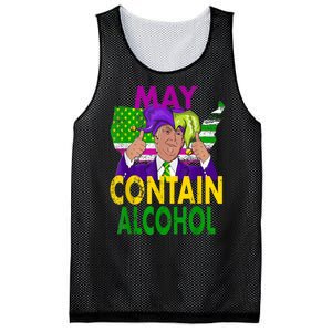 May Contain Alcohol Funny Trump Mardi Gras Mesh Reversible Basketball Jersey Tank