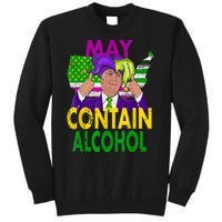 May Contain Alcohol Funny Trump Mardi Gras Tall Sweatshirt