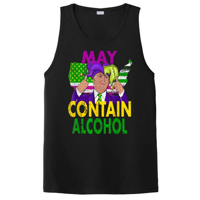 May Contain Alcohol Funny Trump Mardi Gras PosiCharge Competitor Tank