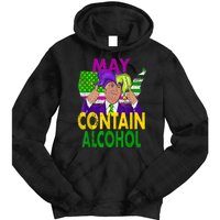 May Contain Alcohol Funny Trump Mardi Gras Tie Dye Hoodie