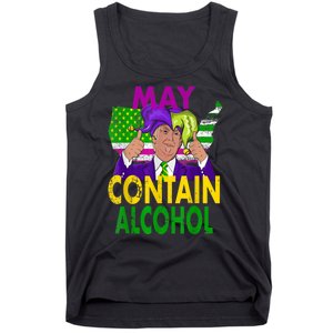 May Contain Alcohol Funny Trump Mardi Gras Tank Top