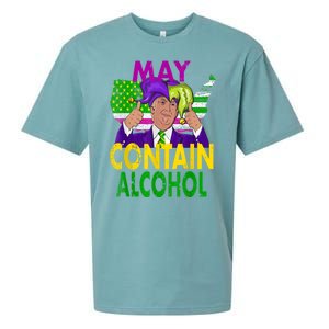 May Contain Alcohol Funny Trump Mardi Gras Sueded Cloud Jersey T-Shirt