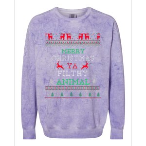 Merry Christmas Animal Filthy Ya Xmas Pajama Family Matching Colorblast Crewneck Sweatshirt