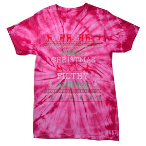 Merry Christmas Animal Filthy Ya Xmas Pajama Family Matching Tie-Dye T-Shirt