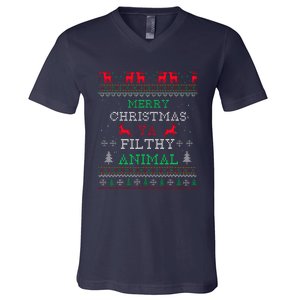 Merry Christmas Animal Filthy Ya Xmas Pajama Family Matching V-Neck T-Shirt