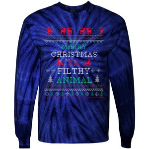 Merry Christmas Animal Filthy Ya Xmas Pajama Family Matching Tie-Dye Long Sleeve Shirt