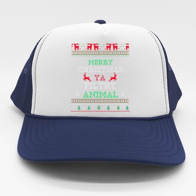 Merry Christmas Animal Filthy Ya Xmas Pajama Family Matching Trucker Hat