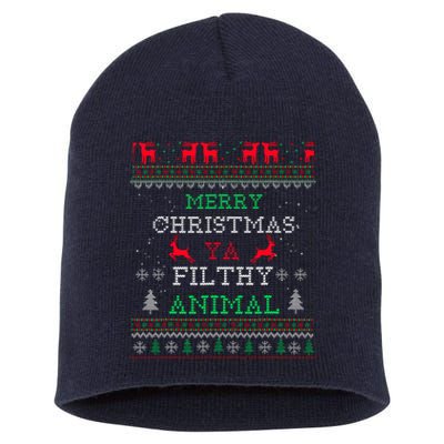 Merry Christmas Animal Filthy Ya Xmas Pajama Family Matching Short Acrylic Beanie