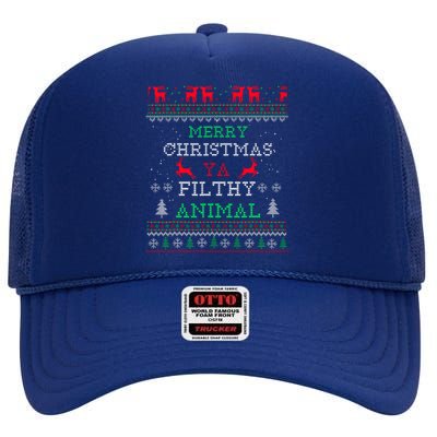 Merry Christmas Animal Filthy Ya Xmas Pajama Family Matching High Crown Mesh Back Trucker Hat