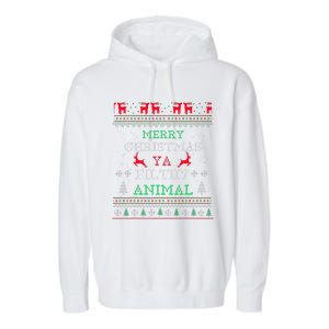 Merry Christmas Animal Filthy Ya Xmas Pajama Family Matching Garment-Dyed Fleece Hoodie