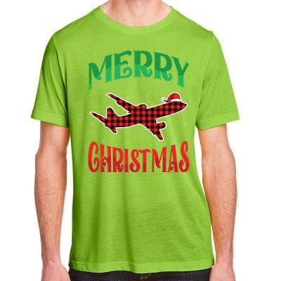 Merry Christmas Aviation Santa Hat Airplane Pilots Xmas Gift Adult ChromaSoft Performance T-Shirt