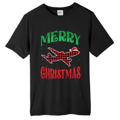 Merry Christmas Aviation Santa Hat Airplane Pilots Xmas Gift Tall Fusion ChromaSoft Performance T-Shirt