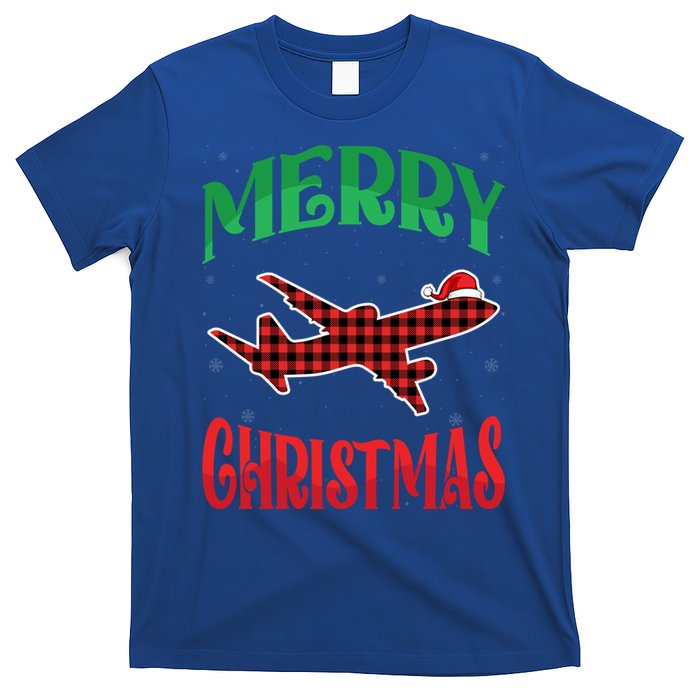 Merry Christmas Aviation Santa Hat Airplane Pilots Xmas Gift T-Shirt