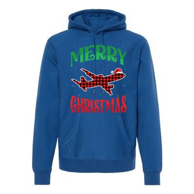 Merry Christmas Aviation Santa Hat Airplane Pilots Xmas Gift Premium Hoodie