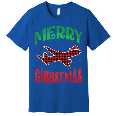 Merry Christmas Aviation Santa Hat Airplane Pilots Xmas Gift Premium T-Shirt