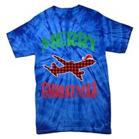 Merry Christmas Aviation Santa Hat Airplane Pilots Xmas Gift Tie-Dye T-Shirt