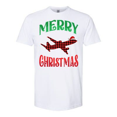 Merry Christmas Aviation Santa Hat Airplane Pilots Xmas Gift Softstyle CVC T-Shirt