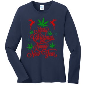 Merry Christmas And Happy New Year Ladies Long Sleeve Shirt