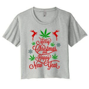 Merry Christmas And Happy New Year Women's Crop Top Tee