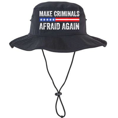 Make Criminals Afraid Again USA Rights Sarcastic US Flag Bucket Hat