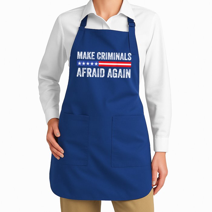 Make Criminals Afraid Again USA Rights Sarcastic US Flag Apron