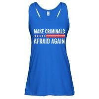 Make Criminals Afraid Again USA Rights Sarcastic US Flag Ladies Essential Flowy Tank